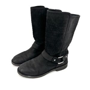 UGG Shani Boot‎ Leather Size 11 Black UGGpure Lined